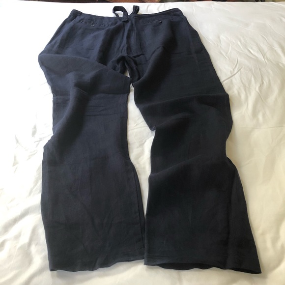 SAKS FIFTH AVENUE Linen Relaxed Fit Summer Pants - Picture 8 of 8